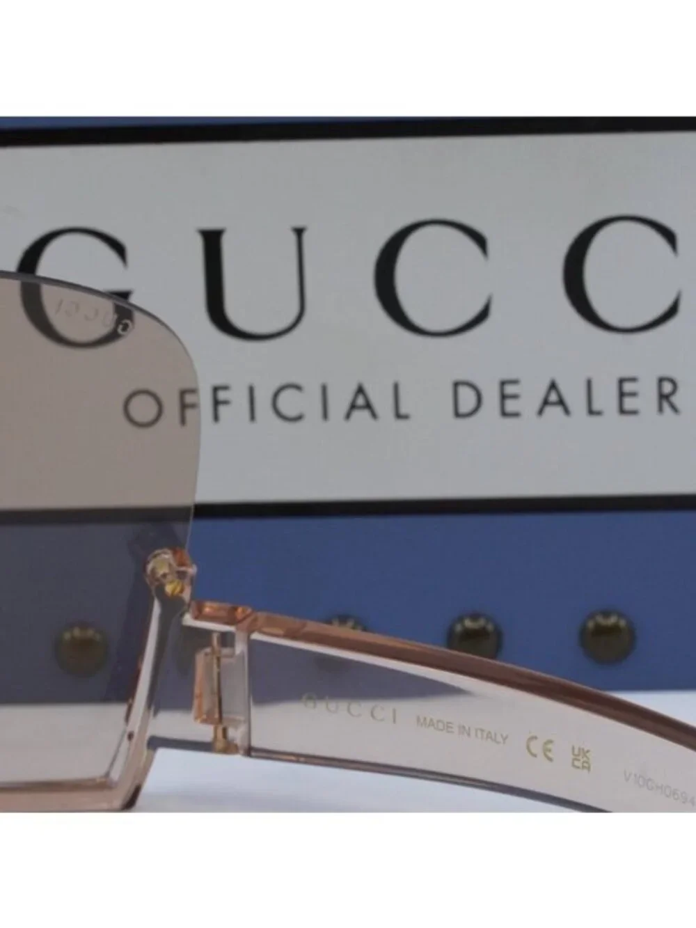 Gucci GG1631S 010 Shield Sunglasses - Nude\Pink